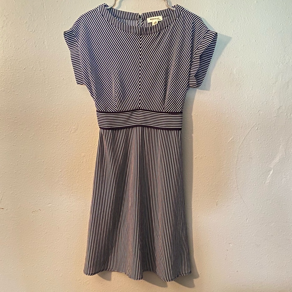 Navy Blue and White Striped Dress |‎ size Medium